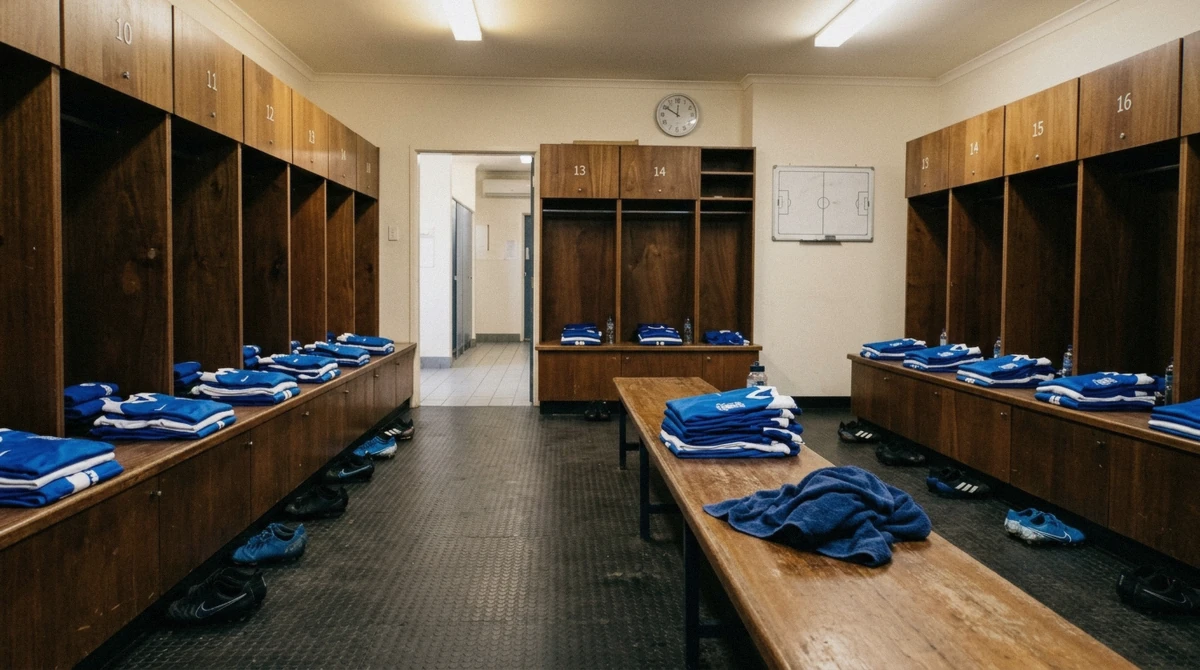 Home dressing room lockers seen on a San Siro Milan stadium tour in Italy